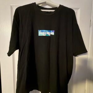 Supreme Black Tee with Multicolor Logo